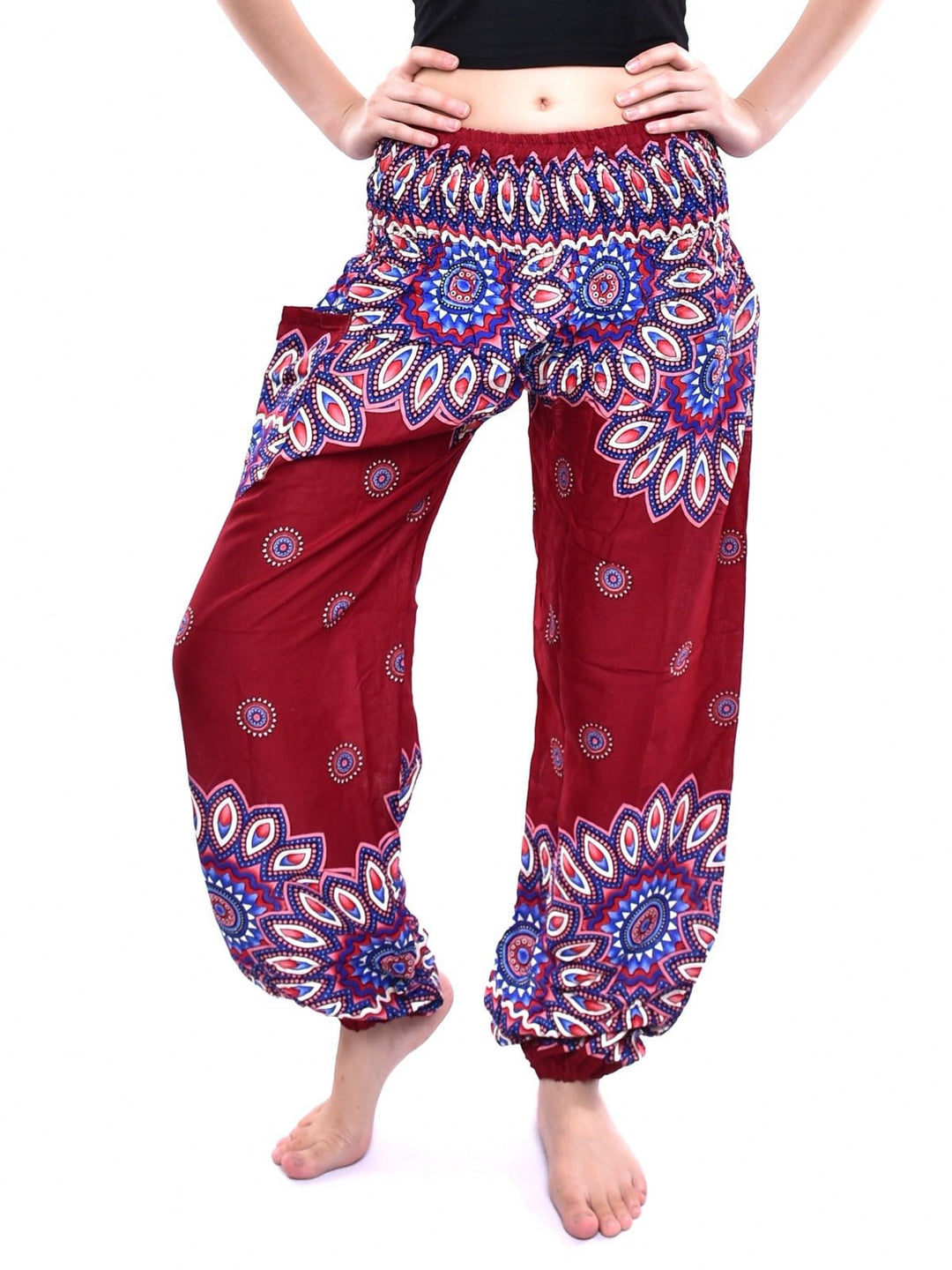 Harem Mandala Rojo - Pantsforlove Pantalones anchos, pantalones yoga