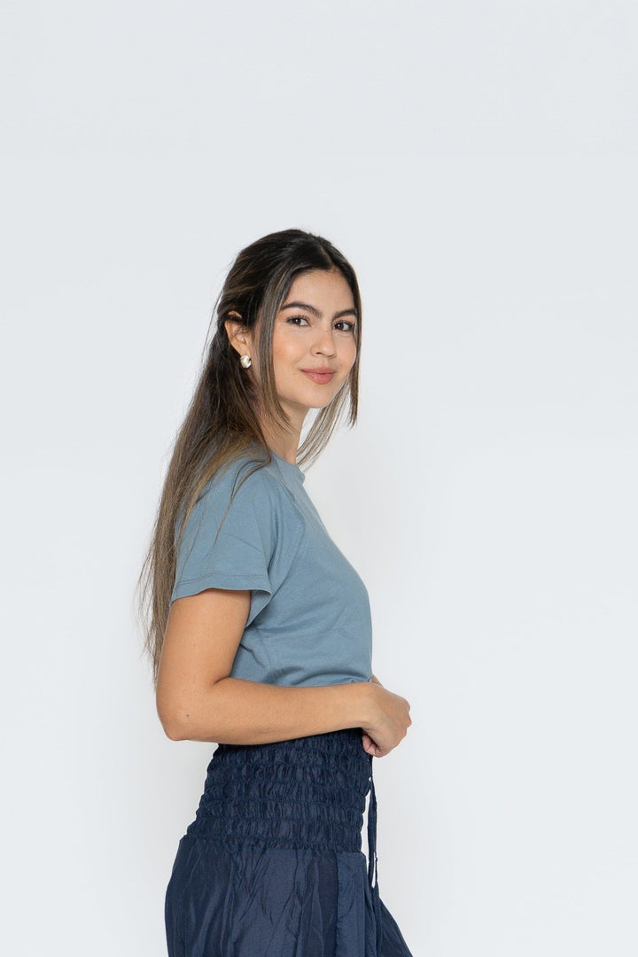 Camiseta Crop Top Gris - Pantsforlove Pantalones anchos, pantalones yoga