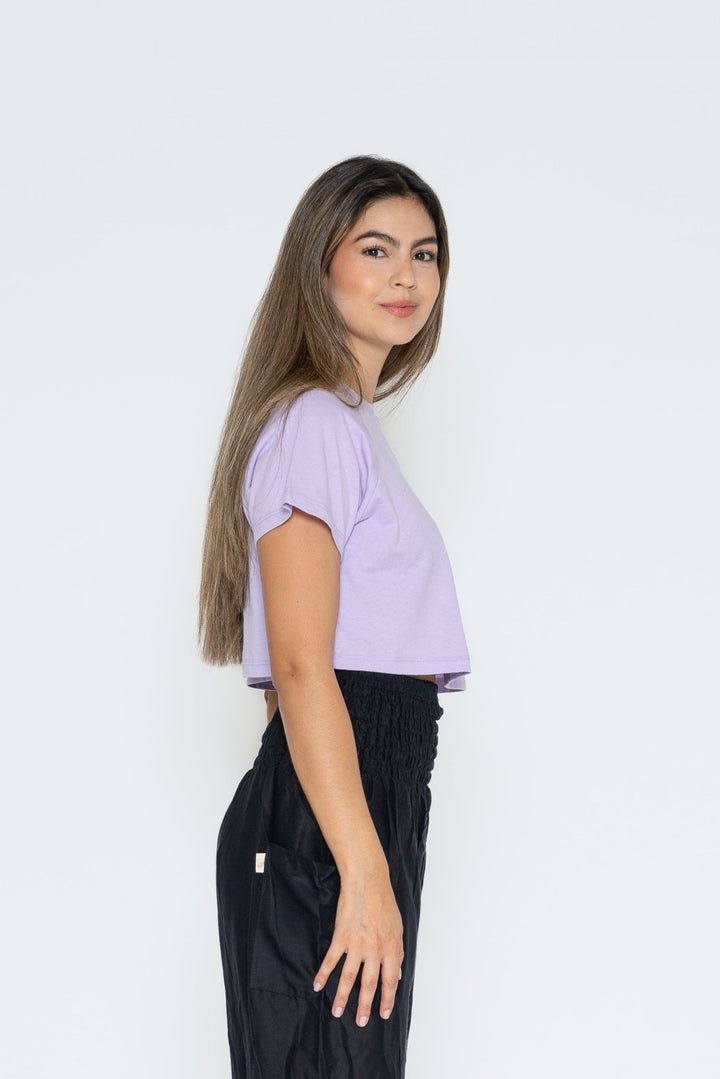 Camiseta Crop Top Lila - Pantsforlove Pantalones anchos, pantalones yoga