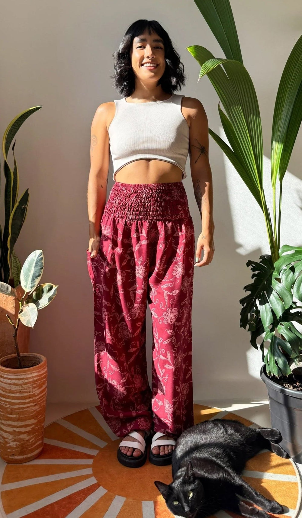 Harem Silvestre Rojo - Pantsforlove Pantalones anchos, pantalones yoga
