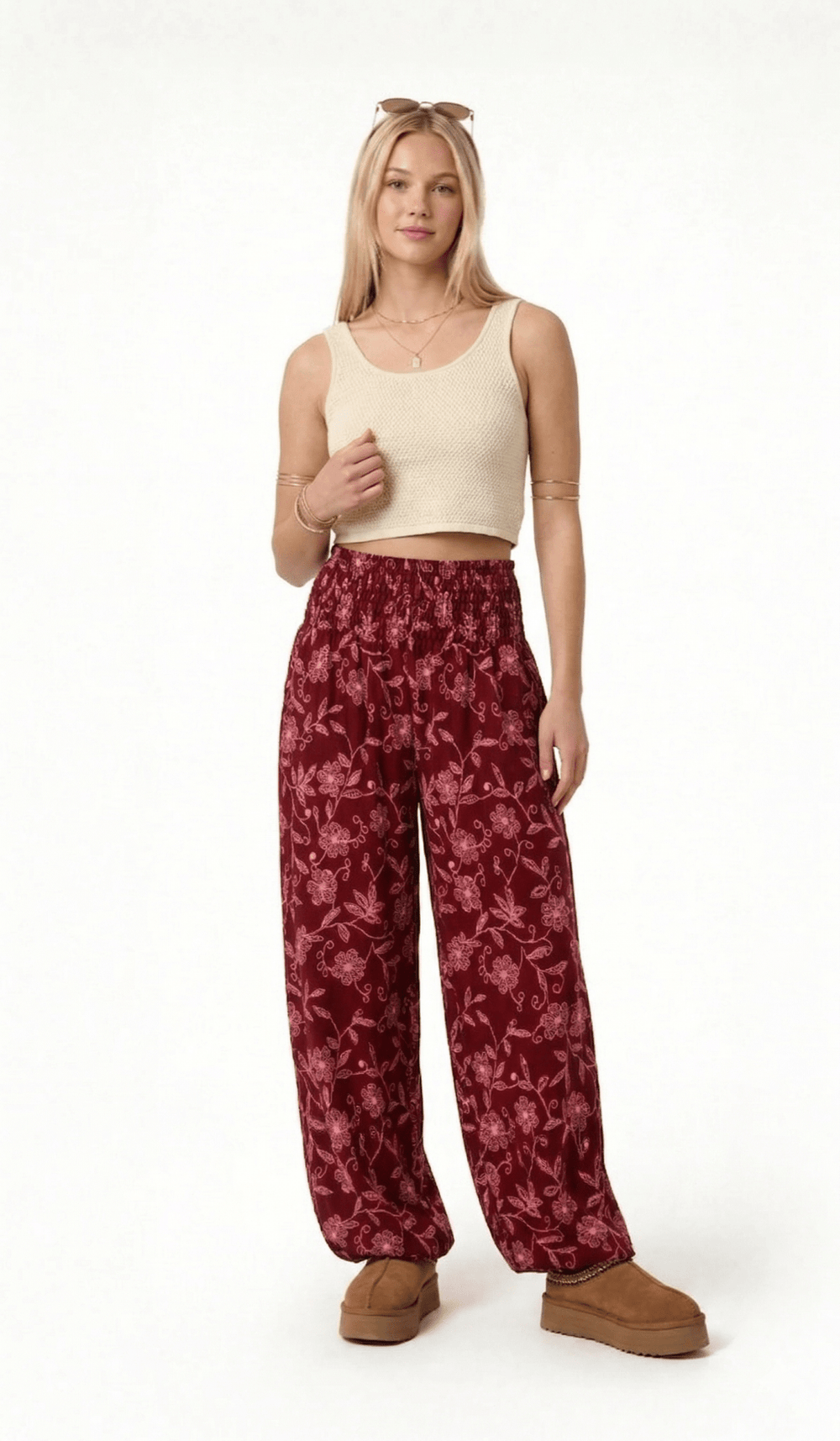 Harem Silvestre Rojo - Pantsforlove Pantalones anchos, pantalones yoga