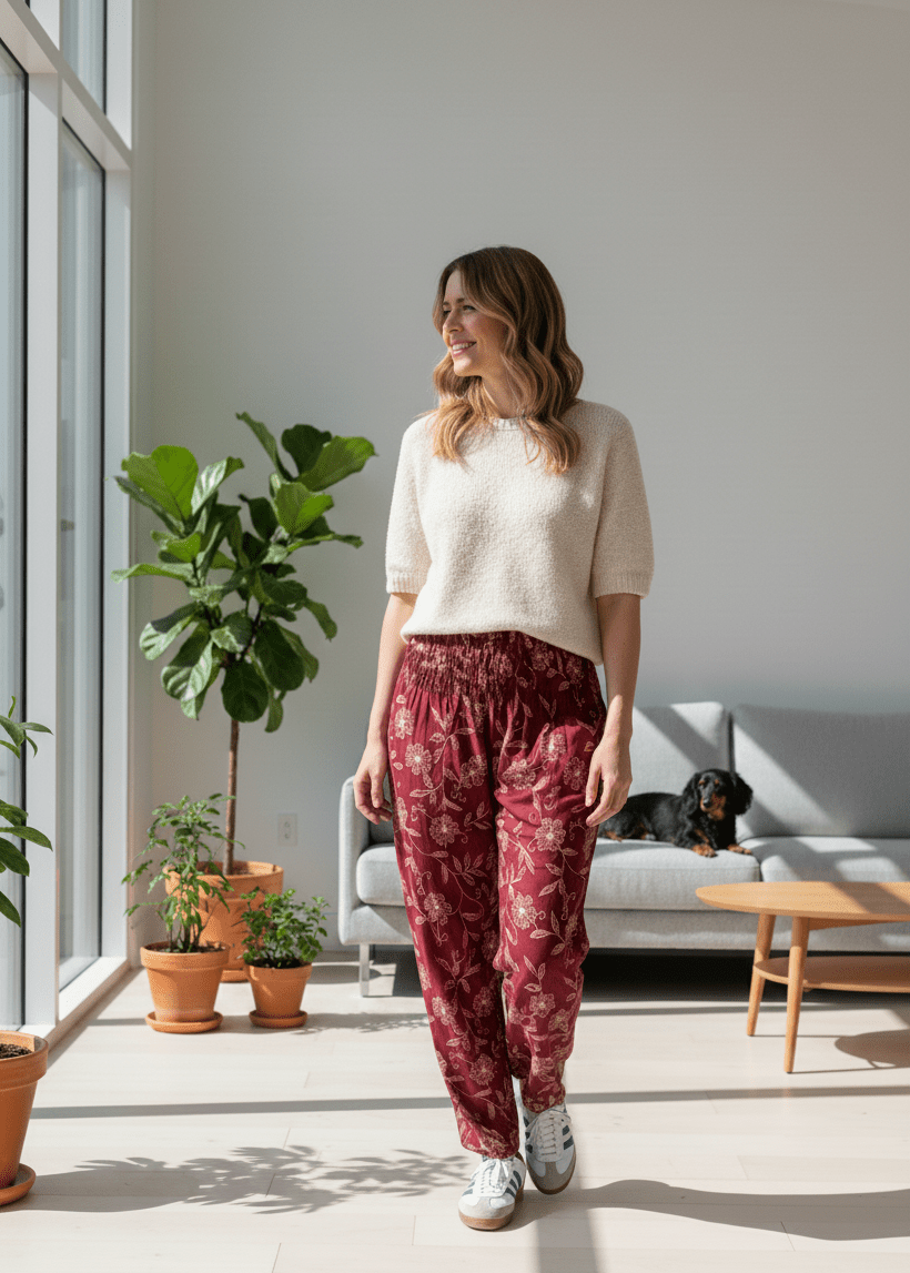 Harem Silvestre Rojo - Pantsforlove Pantalones anchos, pantalones yoga