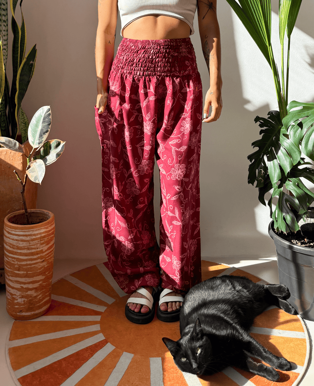 Harem Silvestre Rojo - Pantsforlove Pantalones anchos, pantalones yoga