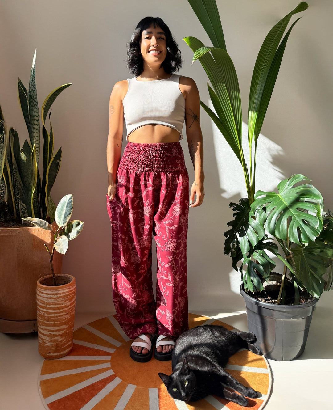 Harem Silvestre Rojo - Pantsforlove Pantalones anchos, pantalones yoga
