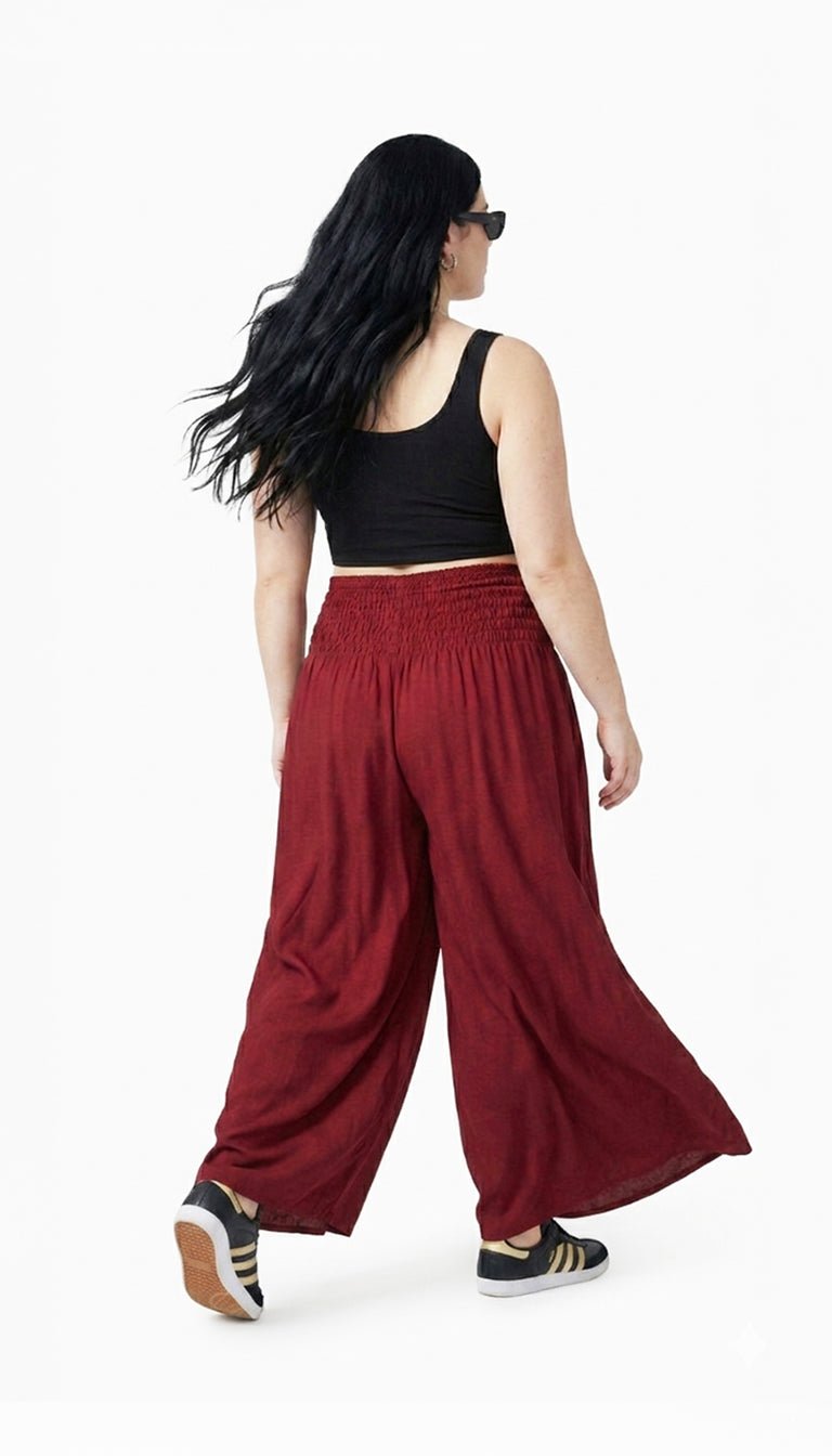 NUEVO: Pantalón Palazzo Rojo Burgundy - Pantsforlove Pantalones anchos, pantalones yoga