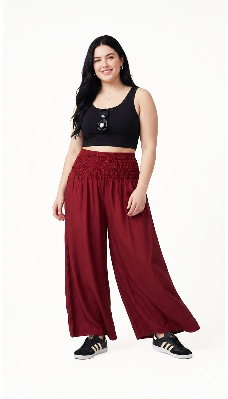 NUEVO: Pantalón Palazzo Rojo Burgundy - Pantsforlove Pantalones anchos, pantalones yoga