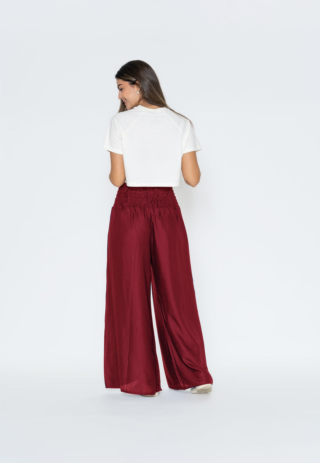 NUEVO: Pantalón Palazzo Rojo Burgundy - Pantsforlove Pantalones anchos, pantalones yoga