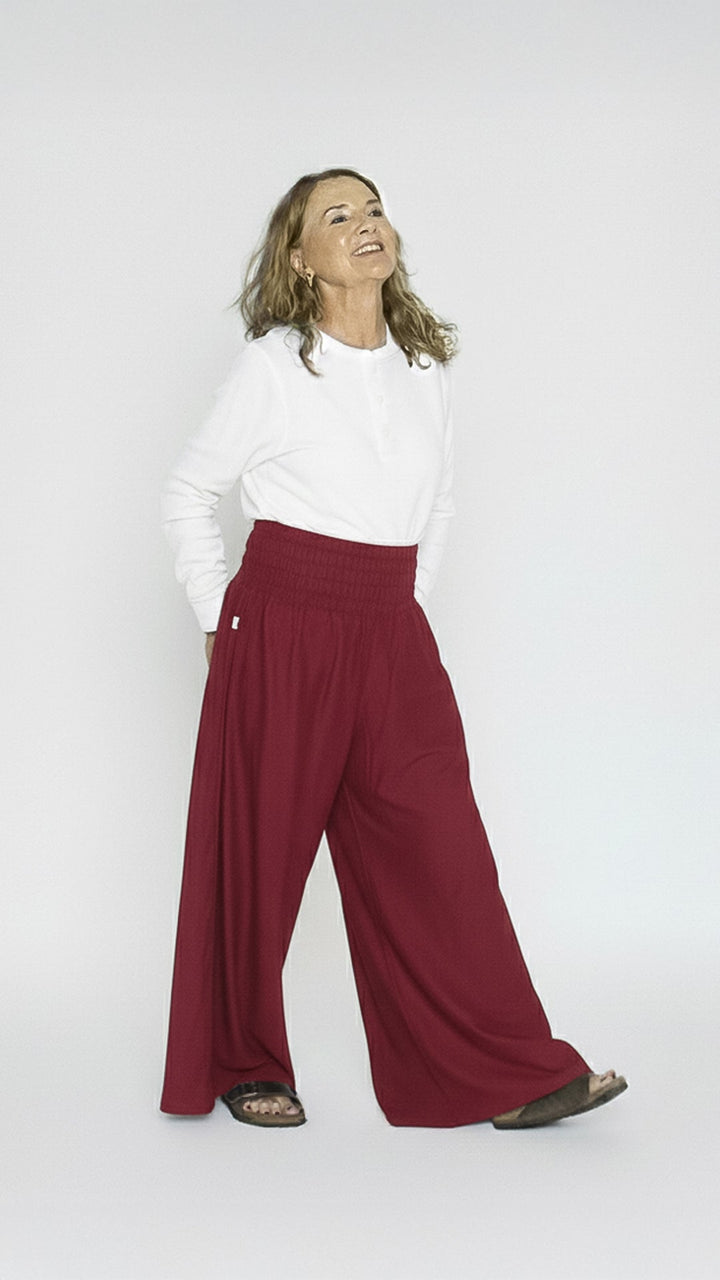 NUEVO: Pantalón Palazzo Rojo Burgundy - Pantsforlove Pantalones anchos, pantalones yoga