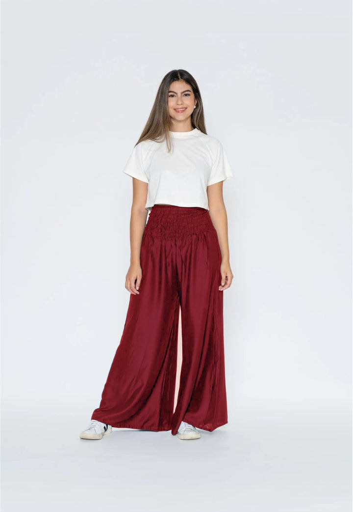 NUEVO: Pantalón Palazzo Rojo Burgundy - Pantsforlove Pantalones anchos, pantalones yoga
