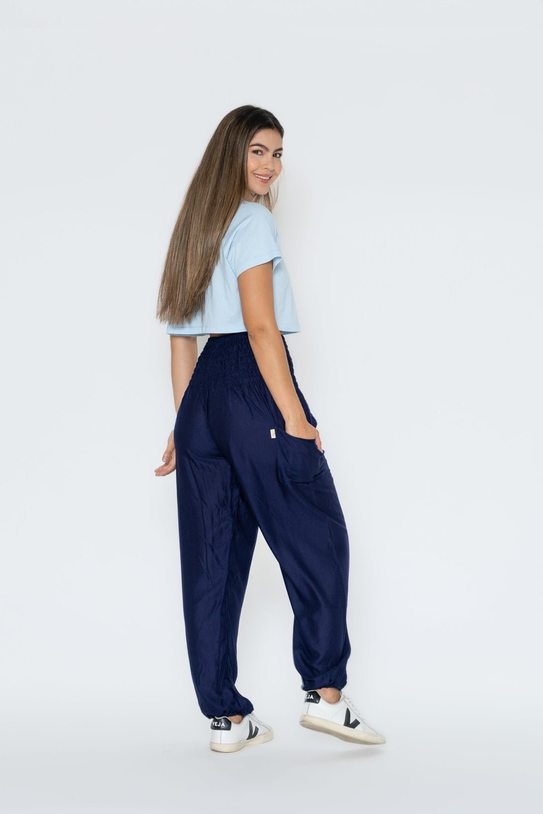 Pantalón Vana Azul Pacífico - Pantsforlove Pantalones anchos, pantalones yoga